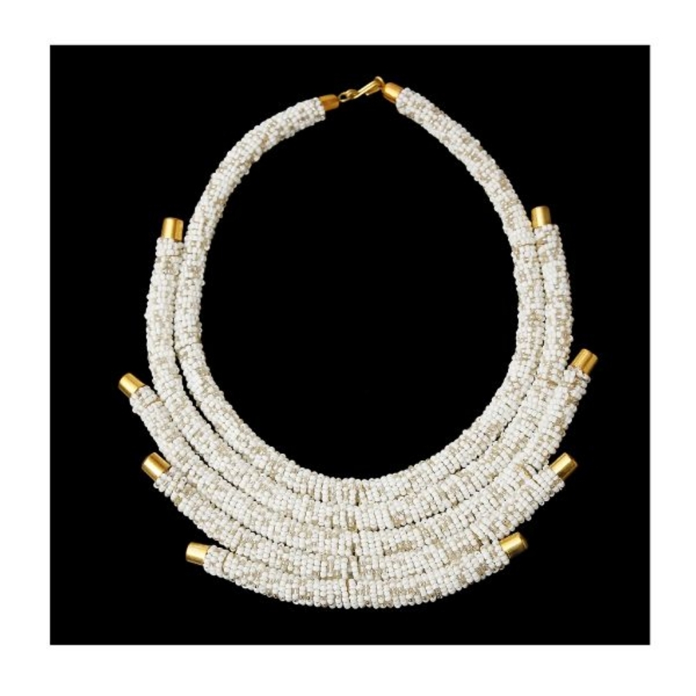 White Zulu Maasai Necklace